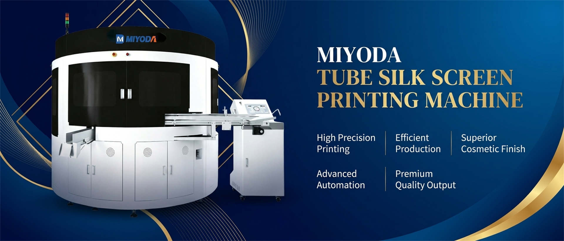 Rotary tube screen printing machine with servo indexing table Rotary screen printing machine for tubes with indexing table
