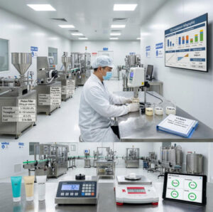 cosmetic filling machine for gel cream and lotion