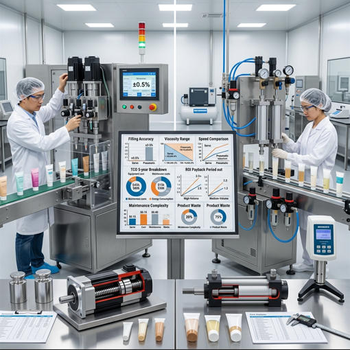 servo vs pneumatic filler cosmetic tube filling machine